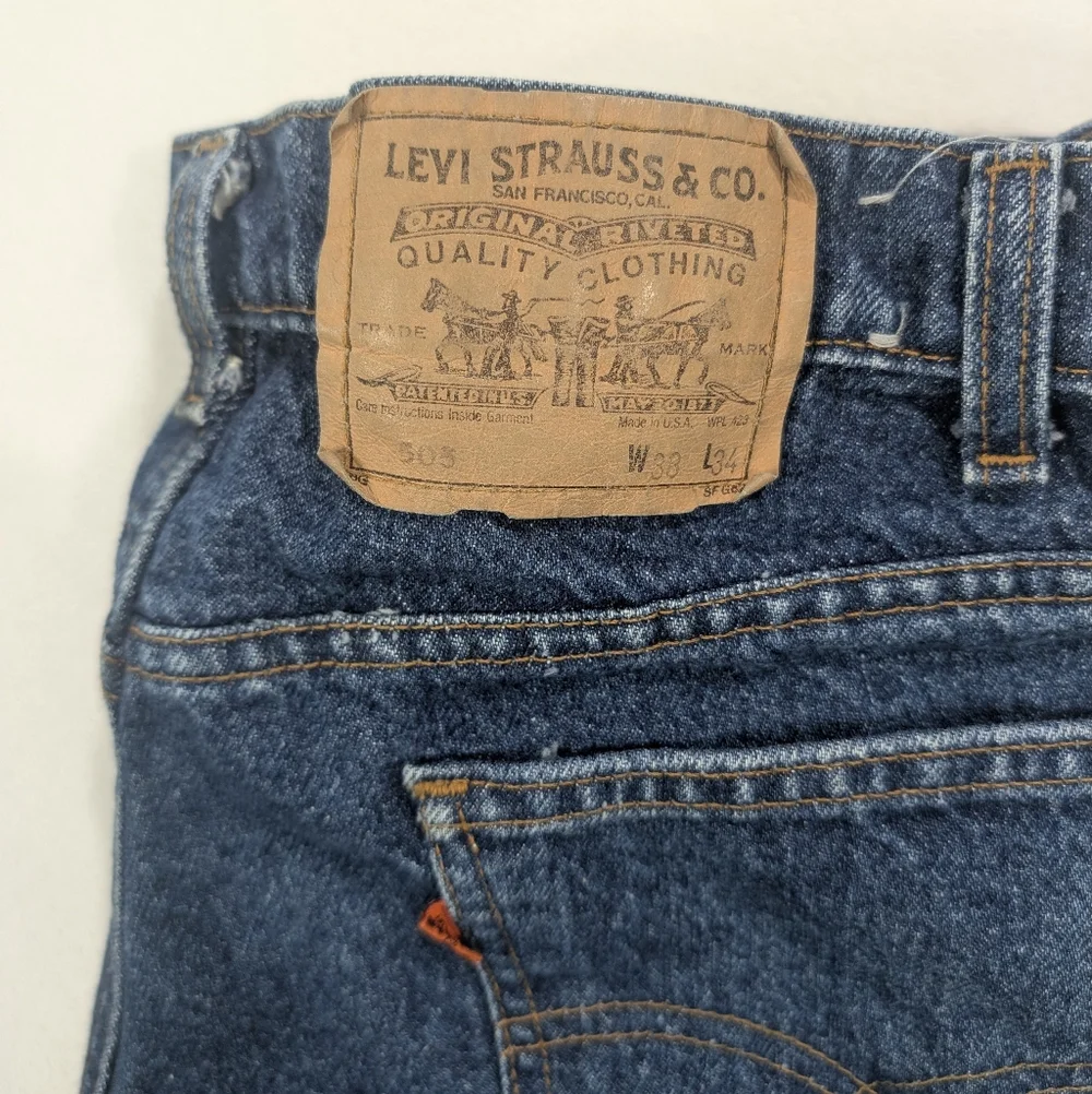 Vintage 80s Levi’s 505 Orange Tab Straight‎ Leg Jeans 38x34